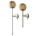 Modern Glass Wall Sconces With Metal Brackets For Indoor Home Lighting