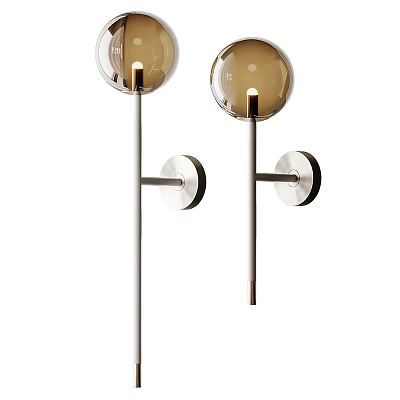 Modern Glass Wall Sconces With Metal Brackets For Indoor Home Lighting 3d model
