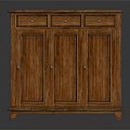 Wooden Entryway Cabinet Sideboard With Three Drawers Three Doors Classic Storage Design