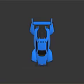 Blue Electric Toy Car With Racing Style Rear Wing And Sleek Black Wheels