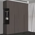 Modern Sleek Wardrobe With Smooth Panels And Integrated Lighting Storage Area 3d model