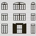 Various Architectural Black Window Styles Including Arched Rectangular And Open Designs