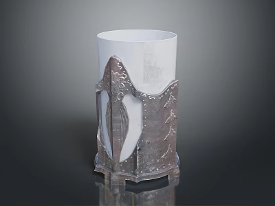 Decorative Metal Cup With Vintage Carved Pattern For Modern Household Use 3d model