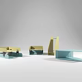 Modern Design Colorful Folders in Various Shapes with Yellow Blue Green Tones for Office