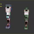 Futuristic Robotic Leg Equipment With White Gray Body And Blue Lights