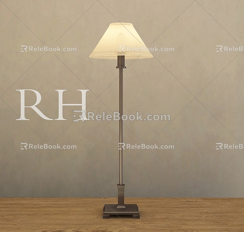 Living room bedroom study floor lamp, remote control floor lamp 3d model