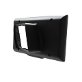 Black Plastic Mounting Bracket Housing with Rectangular Design and Protruding Part 3d model