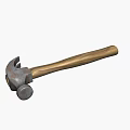 Sturdy Hardware Tools Hammer With Metal Head And Wooden Handle Design