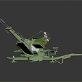 Green Military Vehicle Featuring Heavy Duty Cannon And Mounting Structure