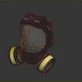 Black Gas Mask With Transparent Face Shield And Yellow Filters