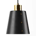 Modern Wall Sconce with Black Metal Body and Gold Accent Minimalist Design