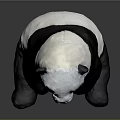 Cute Panda Plush Stuffed Toy Sitting with Soft Black and White Fur