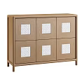 Wooden Entryway Cabinet Sideboard With White Panel Simple Design Storage