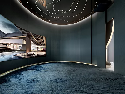 Luxury Home Theater Room Interior Design With Plush Seating And Ambient Lighting 3d model