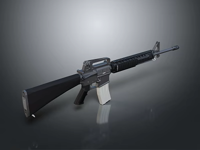 Modern Tactical Black Rifle With Barrel Stock Magazine And Sight Design 3d model