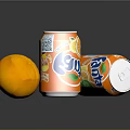 Fanta Orange Soda Cans With Fresh Orange Fruit On Black Surface