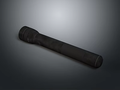 Durable Sleek Black Portable Flashlight With Ergonomic Grip For Daily Use And Outdoor Activities 3d model