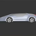 Sleek Futuristic Concept Car with Silver Body and Large Windows