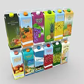 Decorative Ornament Set with Vibrant Fruit Juice Cartons and Various Flavors for Neat