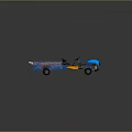 Blue Dump Truck Loaded With Dirt Surrounded By Scattered Soil