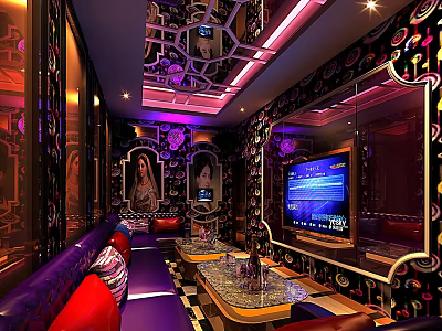 Light Luxury KTV Box 3d model