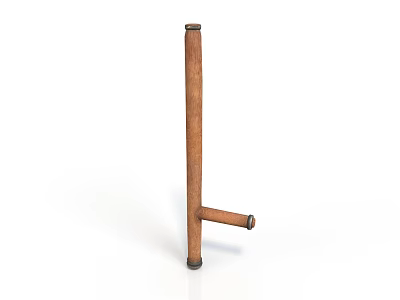 Household Wooden Hanger Stand With Simple Vertical Design And Horizontal Bar For Daily Use 3d model