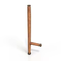 Household Wooden Hanger Stand With Simple Vertical Design And Horizontal Bar For Daily Use