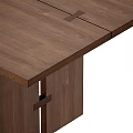 Solid Wood Dining Table With Rectangular Top And Sturdy Wooden Legs 3d model