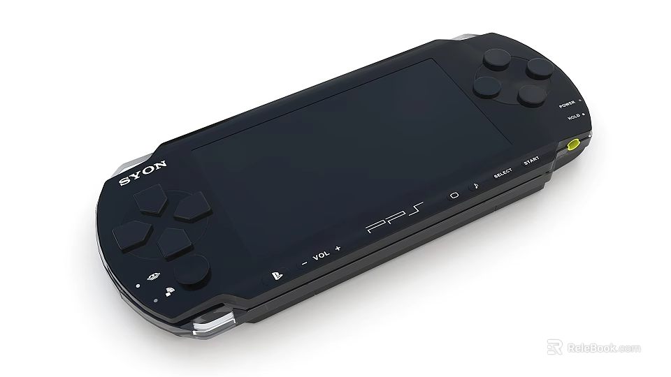 PSP Handheld Game Console In Black With Buttons And Screen 3d model 