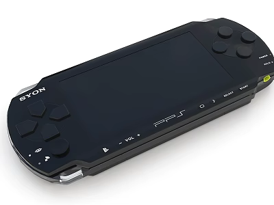 PSP Handheld Game Console In Black With Buttons And Screen 3d model
