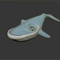 Blue Whale Stuffed Aquatic Animal Toy with Soft Blue Body White Underbelly and Round Eyes