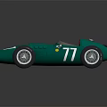 Vintage Green Race Car with Number 17 Yellow Front and Streamlined Design