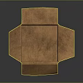 Brown Hand Made Box With Accordion Style Folded Sides And Textured Surface