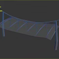 Modern Outdoor Curved Glass Canopy Structure With Wooden Supports And Glass Panels