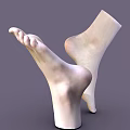 Man's Realistic Feet 3D Model with Light Color and Gray Background