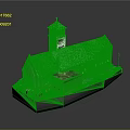 Cartoon Scenery of a Church with Clock Tower Gray Roof Brown Walls and Green Lawn