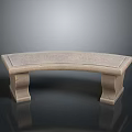 Stone Arched Garden Bench With Textured Surface And Sturdy Support Legs