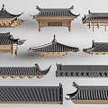 Traditional Chinese Architectural Roof Components With Various Eave Designs And Wooden Structures