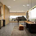 Modern Piano Room Interior With Grand Piano And Elegant Decor