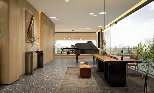 Modern Piano Room Home Piano Room Piano Area Reception Room Tea Room Entertainment Area 3d model