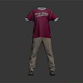 Man Wearing Red New York Yankees T Shirt With Khaki Pants And Brown Shoes