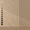 Wooden Decorative Components With Natural Grain Patterns Color Samples And Vertical Striped Panels 3d model