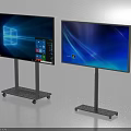 Public Facilities Modern Digital Displays With Mobile Stands And Clear Screens