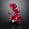 modern robot unicycle robot twin-wheeled robot 3d model