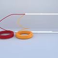 Hardware Tools Featuring Red And Orange Cable Reels With White Rods 3d model