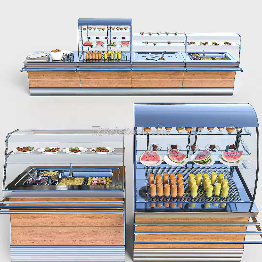 Modern Container Snack Fruit Beverage Showcase 3d model