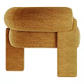 Modern Navy Fabric Accent Chair With Plush Armrest And Sturdy Legs Design