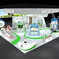 Oceana Exhibition Booth with Cow Milk Theme Modern Green White Windmill Decor