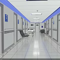 Medical Hospital Corridor Furniture With Medical Chairs Bed And Storage Cabinets