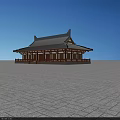 Traditional Ancient Chinese Architectural Building With Gray Tiled Roof And Wooden Structure